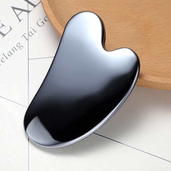 HOTACE Terahertz Energy Stone Gua Sha Scraper Tools Lymphatic Drainage Massager Facial Beauty Tools-Heart Shape