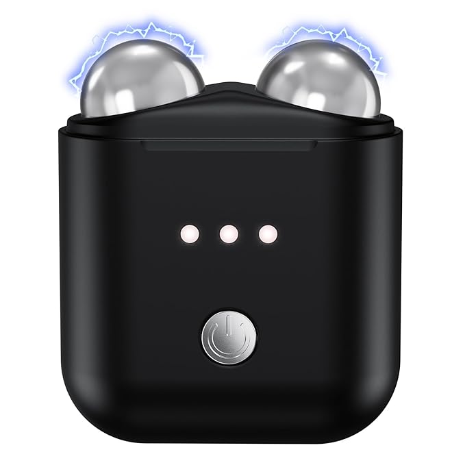 Microcurrent Facial Device, Mini Microcurrent Face Lift Device for Face Lifting and Facial Sculpting, Portable Facial Roller Massager Tool for Man and Woman, Black