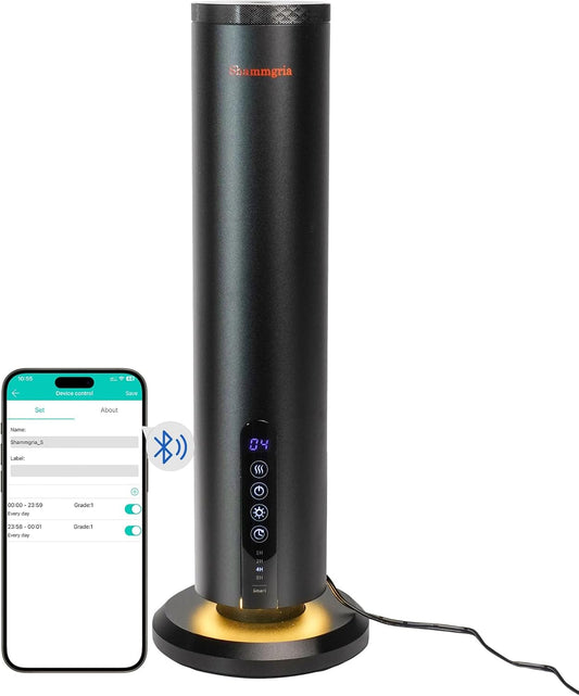 Air Diffuser Bluetooth Waterless Essential Oil Aromatherapy Diffuser with Timer, 1200 Sq Ft Coverage Fit for Home, Office, Bedroom & Spa-Black