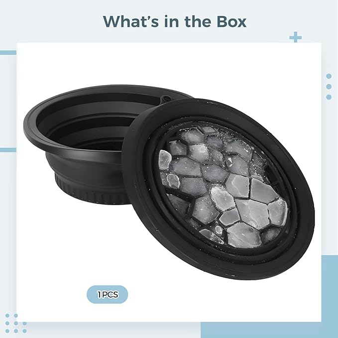 Silicone Bowl for Face Ice Bath, Foldable Ice Face Bowl for Facial Therapy, Silicone Facial Bowl with Ice Cube Mold, Wall-Mountable Design, Travel-Friendly Ice Bowl, Collapsible Wash Basin