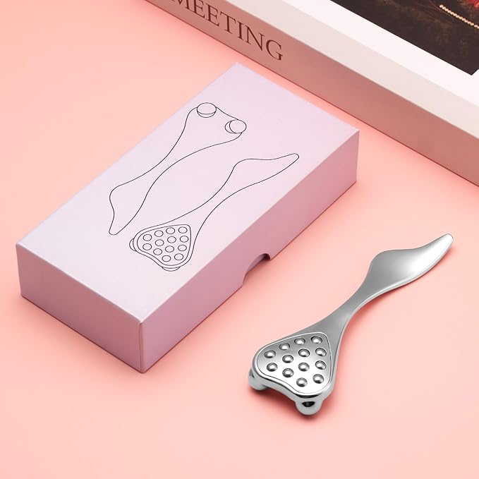 4-in-1 Face Roller & Gua Sha Tool for Women - Facial Massager for Puffiness Reduction, Anti-Aging, Skin Tightening, Wrinkles-Nose Massager & Acupuncture Pen Beauty Tool (1PC)