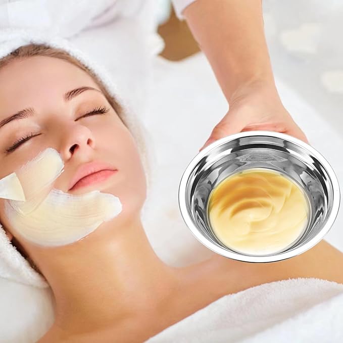 10 PCS DIY Face Mask Mixing Bowl, 6.18'' Stainless Steel Reusable Smooth Mask Stirring Containers for Lady Women Home Skincare, Beauty Treatments, Professional Beauty Salon Use, Easy to Clean