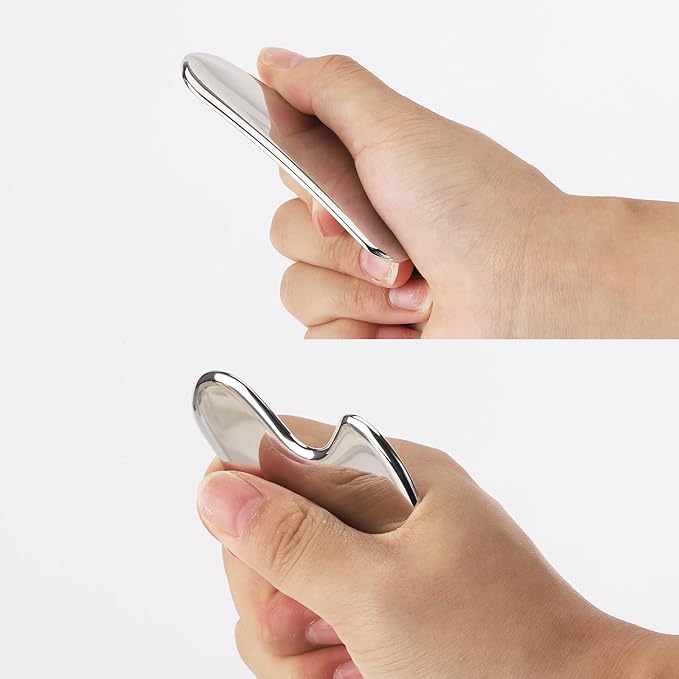 BTYMS Gua Sha Facial Tools, Heart Shaped Guasha Tool Stainless Steel Face Sculpting Tool