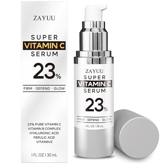 Korean Vitamin C Face Serum: 23% Pure Vitamin C + Hyaluronic Acid, Vitamin E & Ferulic Acid – Anti-Aging Serum for Wrinkles, Dark Spots & Mature Skin – 1 fl oz – Korean Skincare for Radiant Glow