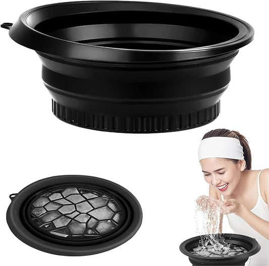 Face Bowl For Ice With Built-In Ice Tray,Ice Face Bowl,Facial Ice Bath,Bath Bow For Cold Plunge Therapy, Skin Tightening & Acne Relief – Black Portable Spa Tool For Home & Travel