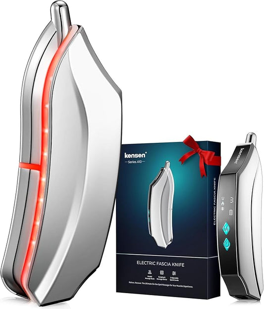 Heated Muscle Scraper Tool - 2025 New Electric Fascial Knife for Deep Tissue Massage with Light-Care 4 Modes 3 Heating 3 Vibration for Athletes Workers Soothing Whole Body Gua Sha Tool Gift