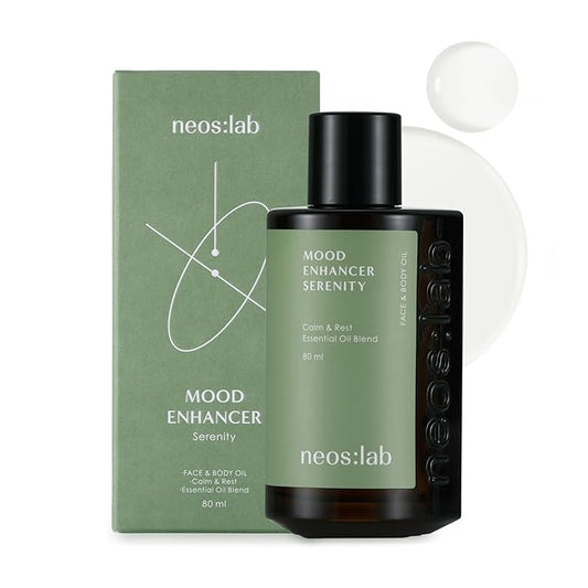 Mood Enhancer Serenity Face & Body Oil 2.7 fl.oz. (80ml) - Vegan Aromatherapy, Basil & Hinoki Scent, Hinoki Oil, Hydrating Facial, Body Oil for Nourishing, Glowy Skin, Gua Sha Oil
