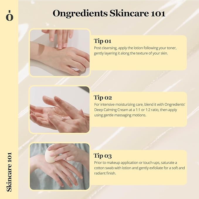 ONGREDIENTS Skin Barrier Calming Lotion | Lightweight Moisturizer for Dry, Sensitive Skin | Centella, 9-Peptide Complex, Glucose, Soothing, Calming, Hydrating | Vegan, Korean Skin Care (2.70 fl Oz)