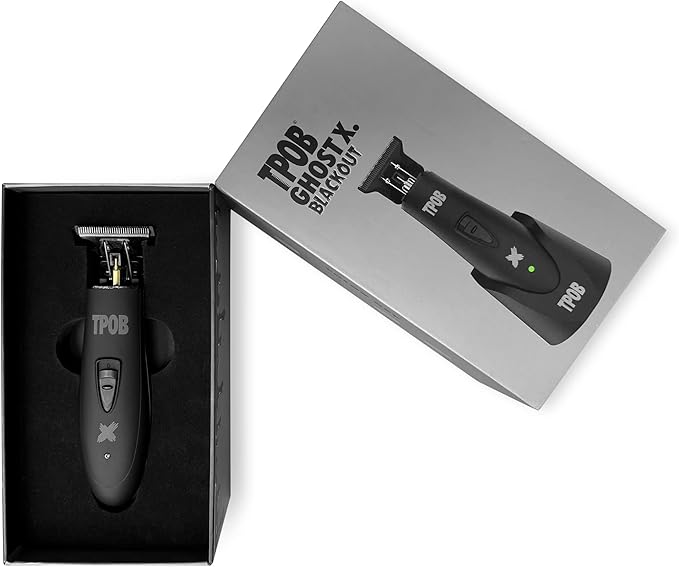 TPOB Ghost X Beard Trimmer Hair Clippers for Men, Professional Hair T-Blade Trimmer Cordless Rechargeable Edgers Clippers Electric Beard Shaver (Ghost X Blackout)