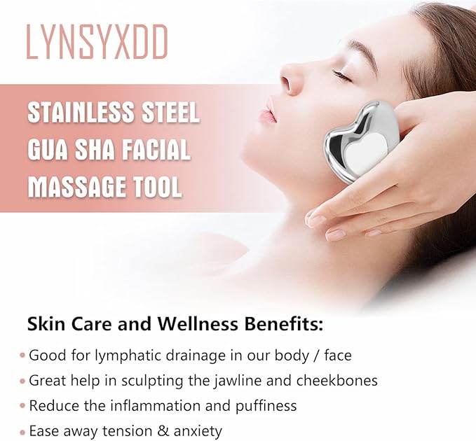 New Upgrade Stainless Steel Gua Sha with Cryotherapy, Metal Ice Gua Sha Facial Massager Tools for Face, Neck, Shoulder and Body