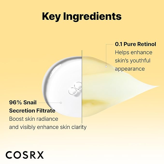 COSRX Glass Skin Starter Set, Amazon Exclusive, Advanced Snail 96% Mucin Power Essence & Retinol 0.1% Cream Mini Sample, Daily Hydrating & Firming Korean Skin Care Kit, Gift Set