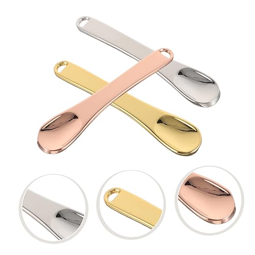 GLEAVI 3pcs Mini Cosmetic Spatulas Reusable Makeup Applicators for Creams Lotions Masks Skin-Friendly Face Spoons for Skincare Beauty Routine