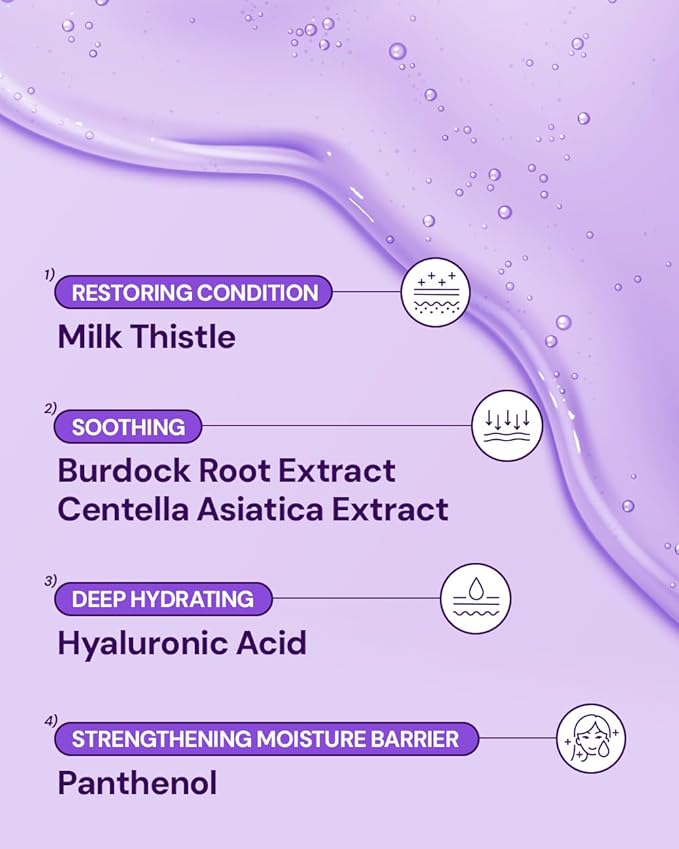 Milk Thistle Repair Face Mask – Korean Skin Care with Centella, Hyaluronic Acid & Adenosine | Hydrating & Soothing Sheet Mask for Sensitive Skin, Fragrance-Free, 10EA