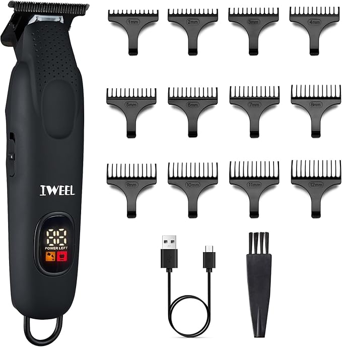 Beard Trimmer for Men Professional Hair Trimmer for Men Hair Clippers Eletric Razor Shavers Zero Gapped T Blade Edgers Liners Cordless Rechargeable Mustache Grooming Kit for Body