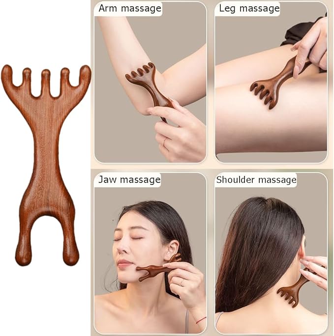 Natural Wooden Nose Guasha Massage Tools Anti-Static, Eyes Facial Wood Gua Sha Tool,face Manual Massager Tool, Multifunctional Handheld Meridians Acupoint Massage Tool,1 Pieces.