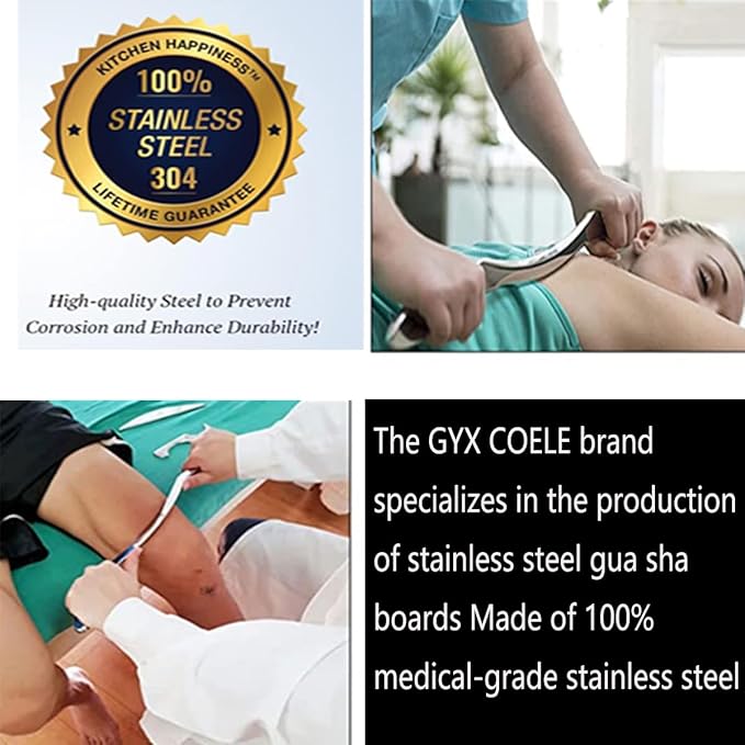 Muscle Scraper Stainless Steel Gua sha Scraping Massage Tool IASTM Tools Great Soft Tissue Mobilization Tool(Long bar)