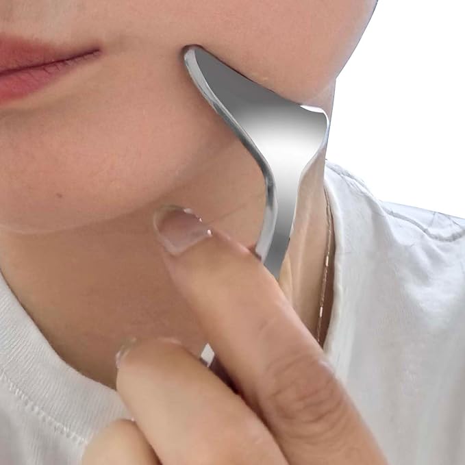 BYYDDIY Stainless Steel Manual Facial Sculptor Tool & Neck Massager Tool for Neck Skin Lifting & Firming & Wrinkle & Dark Circle Reducer,Gua Sha Massage Tool for Skin Care (Y)