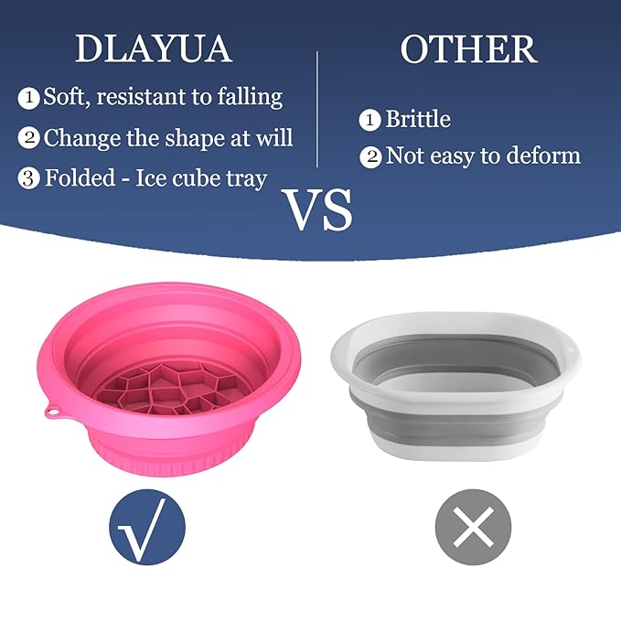 Face Bowl for Ice with Built-in Ice Tray – Collapsible Silicone Facial Ice Bath Bowl for Cold Plunge Therapy Skin Tightening Acne Relief – Portable Spa Tool for Home Red