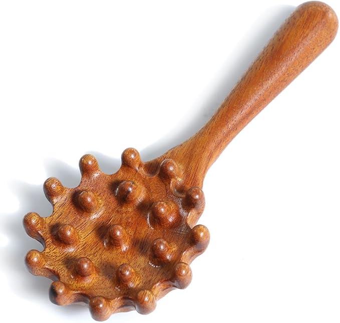 Wooden Trigger Point Massage Tool,Sandalwood Comb Head Massager,Gua Sha Comb Tool for Headache,Back,Neck,Shoulder Relaxation
