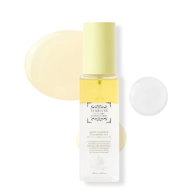 Green Tangerine Yuja Kombu Tea Perfume Hair & Body Mist, Hair & Body Perfume Spray for Dry Skin, Moisture Balance, Soothing, Nourishing, Long-Lasting Fragrance, Citrus Woody Scent
