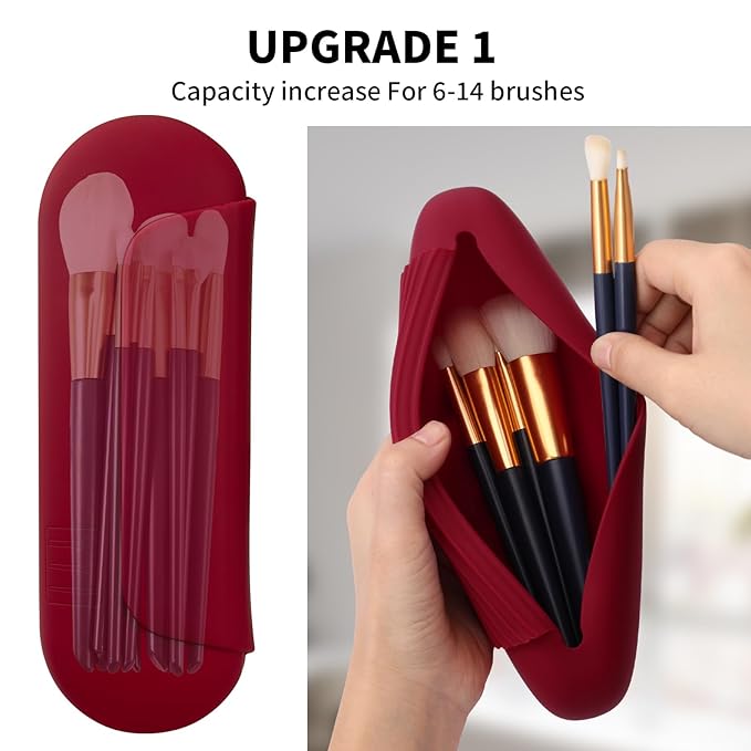 Silicone makeup brush holder travel