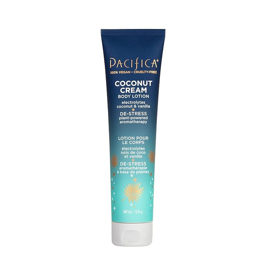 Pacifica Coconut Cream Body Lotion – Moisturizing Coconut & Vanilla Body Cream w/Aloe, Vitamin E & Chamomile for Soft Skin, Soothing Hydration for Dry Skin Lightweight Non-Greasy Vegan & Cruelty-Free