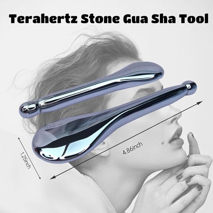 Terahertz Gua Sha Scraping Tools, Terahertz Stone Gua Sha Facial Tools, Energy Stone Point Massaging Gua Sha Tool for Back Legs Arms Neck Shoulder