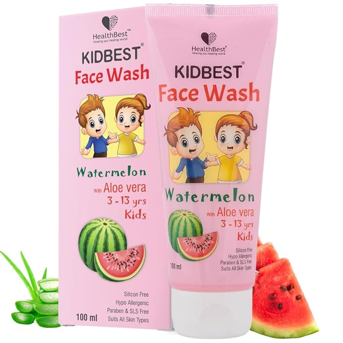 Kids Multivitamin Face Wash - Natural, Non-Toxic 100ml, Organic Watermelon for Normal, Gentle Sensitive & Dry Skin Types - Tear, Paraben, SLS Free, Pack of 1
