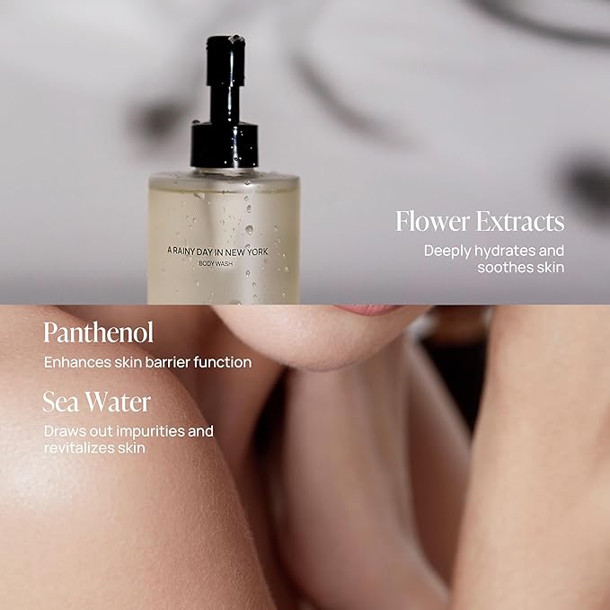 VOYAGER A Rainy day in New York Body Wash, Citrus with Basil, Woody Vetiver and Cloves, Forest & Fresh Scent, 10.14 Fl. Oz./300ml