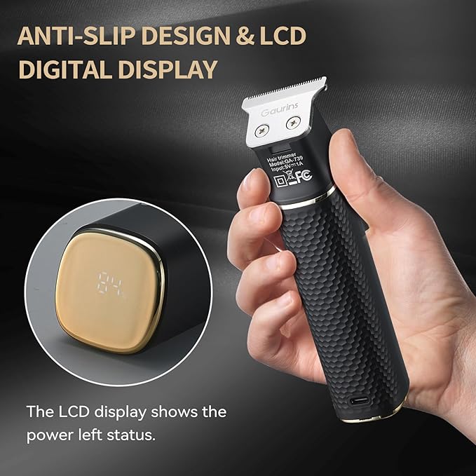 Hair Trimmer for Men, Beard Trimmer for Men Professional, Electric Razor Shavers Zero Gapped T Blade Edgers Liners, Barber Clippers for Hair Cutting Mustache Facial with LCD Display Gifts for Men