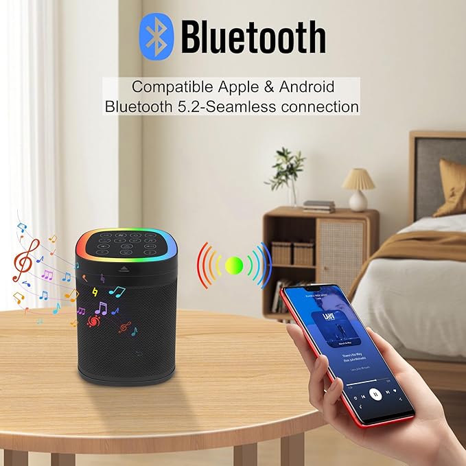 LUXSWAY Sound Machine with Bluetooth Speaker, White Noise Machine with 70 Soothing Sounds, 7 Colors Night Light for Baby Kids Nursery, Sleep Sound Machine for Home Office Gift