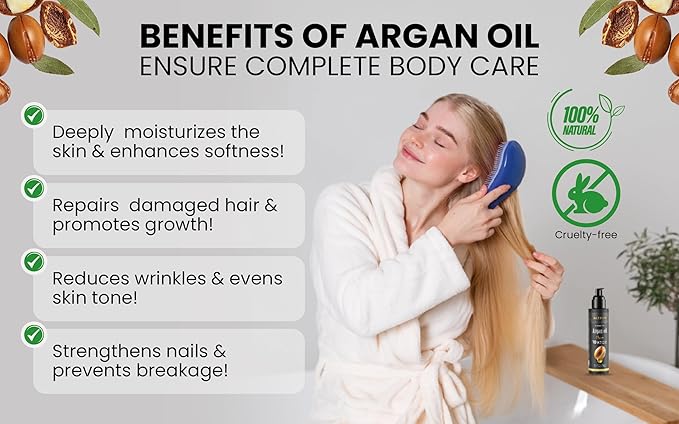 𝓐𝓛𝓕𝓩𝓞𝓝 Moroccan Argan Oil 100% Pure USDA Organic, Cold Pressed, Hair Treatment & Growth For Dry, Damaged, Curly & Frizzy Hair, Skin, Face, Body & Beard, Anti Aging For Women & Men, Large 3.38 oz