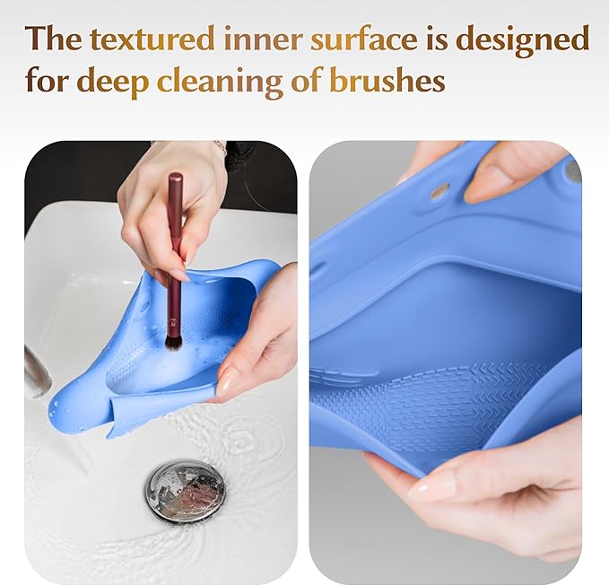 Silicone makeup brush holder, travel