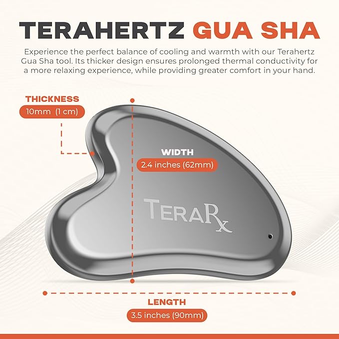 Terahertz Gua Sha for Enhanced Lymphatic Drainage, Reduced Puffiness, and Relieved Facial Tension – 100% Authentic Terahertz Stone Gua Sha Facial Tools