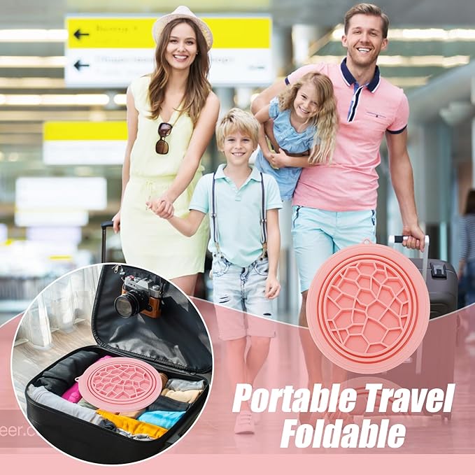 Palksky Face Ice Bath Bowl with Built-in Icetray, Silicone ICES Facial Bowls Collapsible Washbasin, Facial Plunge Bowl, Face Icebath at Home for Skin Tightening, Acne Relief, (Bright Pink