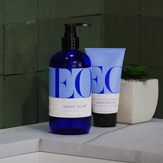 EO Hand Cream, 2.5 Ounce (Pack of 2), French Lavender, Organic Plant-Based, Moisturizer for Dry Skin