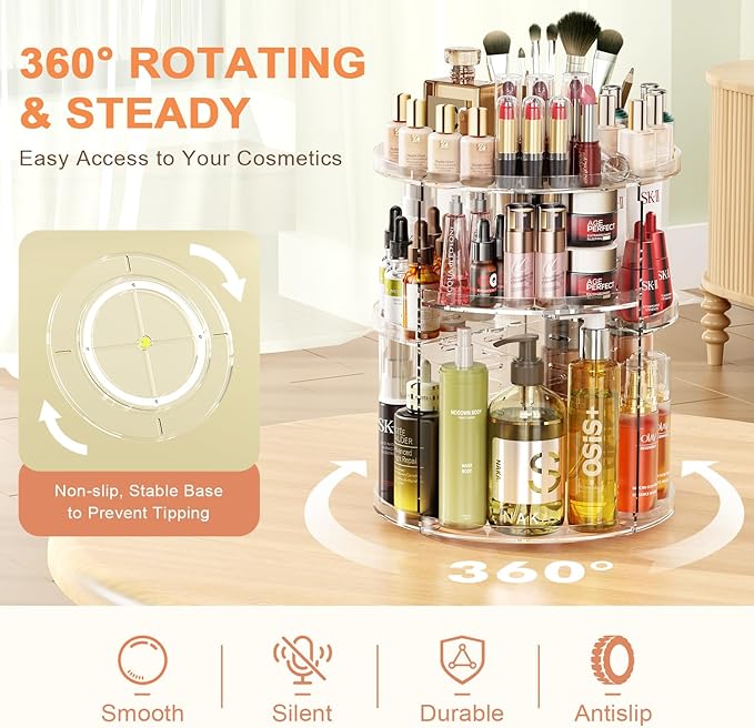 Rotating makeup organizer, diy 7