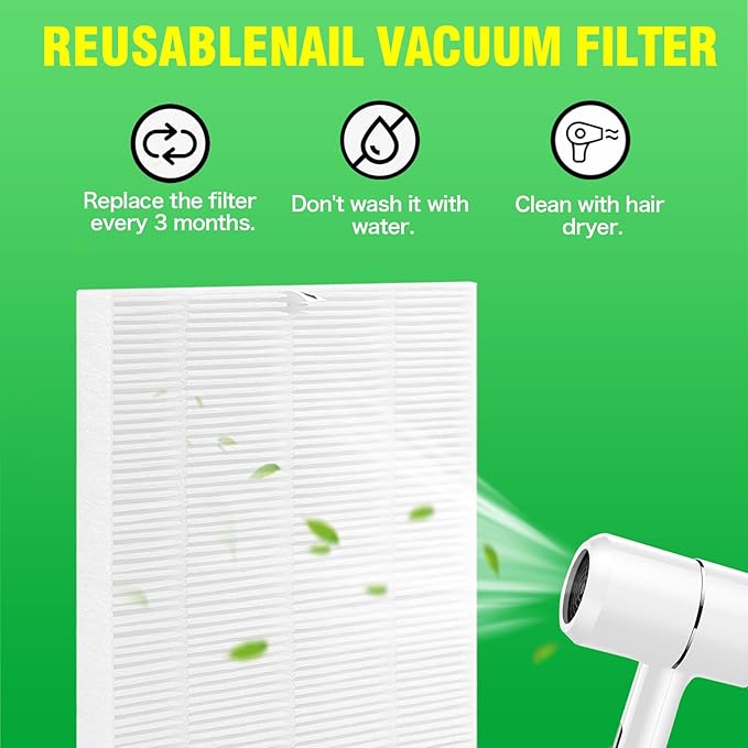 Makartt Nail Dust Collector Filter - for SYMPHONEE Nail Dust Vacuum Machine - Single Replacement Filter for Nail Art Salon Dust Extractor Accessories