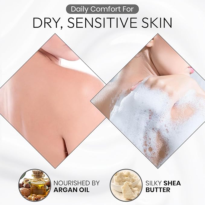 Natural Body Wash for Women, Mens Full Body Wash for Sensitive Skin by Squalane, Shea Butter & Aloe Vera, Shower Gel & Bath Soap from Japan, Sulfate Free 16.5 Fl Oz Cassis & Leaf Green 3EA