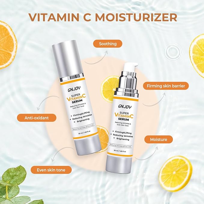 Vitamin C Serum for Face | 84% Super C Serum for Women Over 70, with Vitamin C Hyaluronic Acid Caffeine for Mature Skin All-In-One Hydrate, Repair, Firm, Lift, Smooth Fine Lines - 50ml