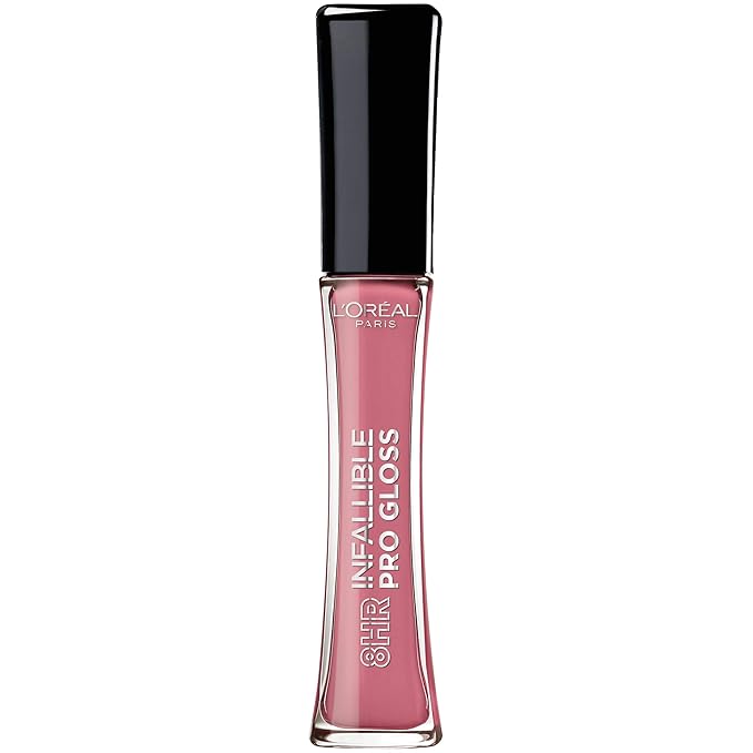 L’Oreal Paris Makeup Infallible 8 Hour Hydrating Lip Gloss, Nightfall Rose, 0.21 Fl Oz