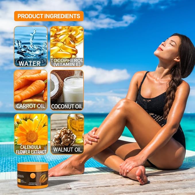 Luxury Intensive Tanning Gel, Intensive Tanning Luxe Gel, Natural Tanning Accelerator Cream Gel for Natural Tan Skin, Tanning Cream for Sunbeds & Outdoor Sun(5.3oz/1pcs)#2