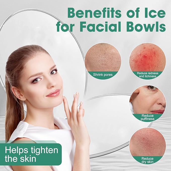 Face Bowl for Ice Silicone Facial Bowls with Built - in Tray Foldable Washbasin for Face Tub Plunge & Cold Plunge Quick Skin Cooling in Ice Baths -Bath Spa Tool for Home Camping Travel & Black