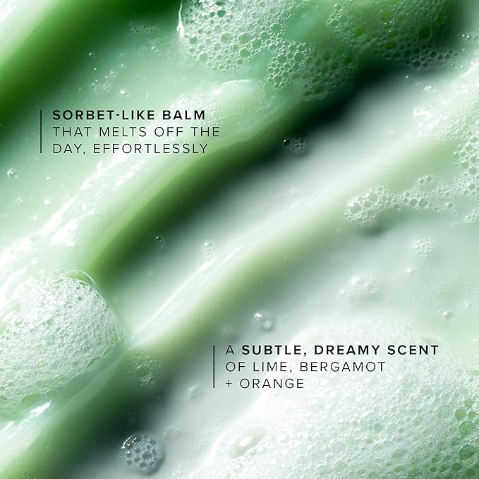 Farmacy Makeup Remover Cleansing Balm - Green Clean Waterproof Makeup Remover + Oil Based Cleanser - Gentle Exfoliating Double Cleanser - Melts From Balm to Milky Lather (100ml)