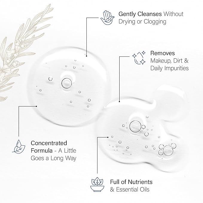 Christina Moss Naturals Face Wash for Women & Men – Gentle Facial Cleanser for All Skin Types, 80% Organic Face Wash & Gel Cleanser for Daily Use, Non-toxic, Fragrance-, Paraben-, Sulfate-Free, 4 oz.