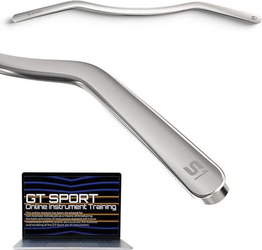 GT Sport S1 Tool is a Precision Muscle Scraper + 2 Hour Training Video. Myofascial Massage Treatment. Professional-Grade IASTM and Physical Therapy Gua Sha Graston Like Massage Tool