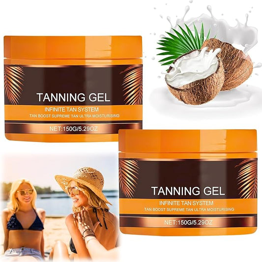 Luxury Intensive Tanning Gel,Brown Intensive Tanning Luxe Gel,Natural Tanning Accelerator Cream, Beauty Brown Tanning Gel for Natural Tan Skin,Tanning Cream for Sunbeds & Outdoor Sun(2pcs)