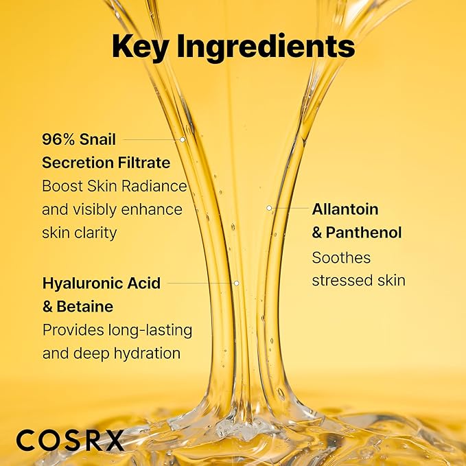 COSRX Snail Mucin 96% Power Repairing Essence 3.38 fl.oz 100ml, Hydrating Serum for Face with Snail Secretion Filtrate for Dull Skin & Fine Lines, Korean Skin Care