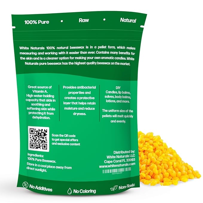 Yellow Beeswax Pellets 1lb (16oz), Pure, Lotions