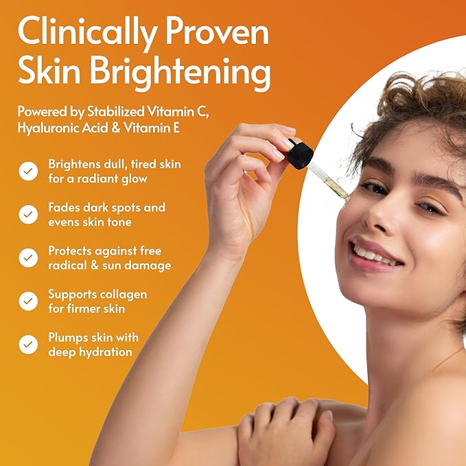 Vitamin C Serum For Face - Anti Aging Formula with Hyaluronic Acid & Vitamin E – Brightening Serum – Treatment for Dark Spots, Tone, Fine Lines & Wrinkles - Microneedling - Korean Skincare - 2 fl oz